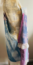 Load image into Gallery viewer, Vintage Blue Rose & Calico Kitten Textiles - Apron - Smock