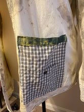 Load image into Gallery viewer, Bucolic Barn Scene Needlepoint Distressed - Shacket Jacket Shirt