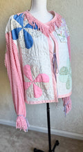 Load image into Gallery viewer, Pink Chenille & Vintage Quilt Barn Coat Jacket - Fits up to Large to XL
