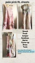Load image into Gallery viewer, Pale Pink Shabby Chic Ralph Lauren Sheet Upcycle Apron - Smock