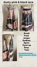 Load image into Gallery viewer, Distressed Charcoal & Black Lace Shabby Chic Upcycle Apron - Smock