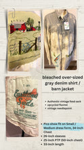 Load image into Gallery viewer, Bucolic Barn Scene Needlepoint Distressed - Shacket Jacket Shirt