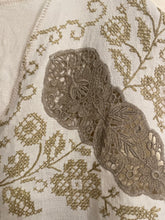 Load image into Gallery viewer, Vintage Cross Stitch Neutral Taupe Hand Embroidery Handmade Vest
