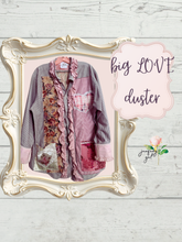 Load image into Gallery viewer, Big LOVE Ralph Lauren Ticking Strip Floral Sheet Upcycled Oversized Menswear Shirt