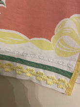 Load image into Gallery viewer, peach vintage Tablecloth yellow trim vest shirt