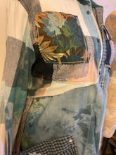 Load image into Gallery viewer, verdant scenic upcycled vintage flannel shirt - duster