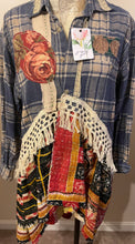 Load image into Gallery viewer, Something to Crow About Feed Sack & Kantha - Duster Shacket Jacket Shirt