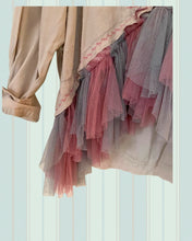 Load image into Gallery viewer, pink rose needlepoint khaki jacket duster