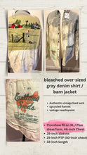 Load image into Gallery viewer, Bucolic Barn Scene Needlepoint Distressed - Shacket Jacket Shirt