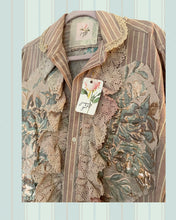 Load image into Gallery viewer, shimmery taupe barkcloth oversized oxford cloth Gypsy Duster