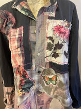 Load image into Gallery viewer, Seeds that Grow vintage feedsack upcycled flannel shirt - duster