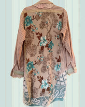 Load image into Gallery viewer, shimmery taupe barkcloth oversized oxford cloth Gypsy Duster