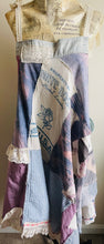 Load image into Gallery viewer, Vintage Blue Rose & Calico Kitten Textiles - Apron - Smock