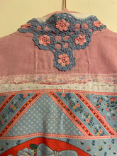 Load image into Gallery viewer, Pink Kitty Oxford cloth Upcycled Menswear Blouse Shirt