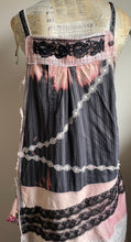 Load image into Gallery viewer, Distressed Charcoal & Black Lace Shabby Chic Upcycle Apron - Smock