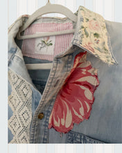Load image into Gallery viewer, Hearts & Roses Needlepoint Denim Duster Shirt