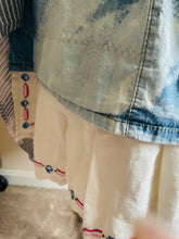 Load image into Gallery viewer, Vintage Blue Rose & Calico Kitten Textiles - Apron - Smock