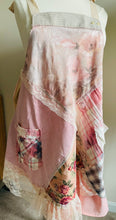 Load image into Gallery viewer, Pale Pink Shabby Chic Ralph Lauren Sheet Upcycle Apron - Smock