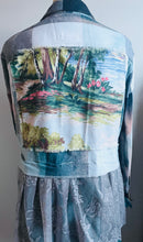 Load image into Gallery viewer, verdant scenic upcycled vintage flannel shirt - duster