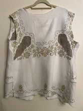 Load image into Gallery viewer, Vintage Cross Stitch Neutral Taupe Hand Embroidery Handmade Vest