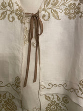 Load image into Gallery viewer, Vintage Cross Stitch Neutral Taupe Hand Embroidery Handmade Vest