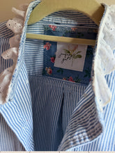 Load image into Gallery viewer, Blue & White Pinstripe Oxford Cloth Men's Upcycle Vintage Hankie - Fits to plus