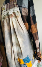 Load image into Gallery viewer, Black Calico Crochet & Vintage Feedsack Farm Girl Apron - Smock