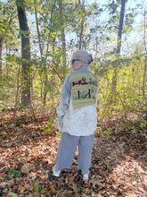 Load image into Gallery viewer, Bucolic Barn Scene Needlepoint Distressed - Shacket Jacket Shirt