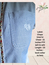 Load image into Gallery viewer, Blue & White Pinstripe Oxford Cloth Men's Upcycle Vintage Hankie - Fits to plus