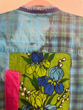 Load image into Gallery viewer, Bright Aqua Upcycled Menswear Vest Blouse Shirt