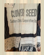 Load image into Gallery viewer, clover seed sack & cat flannel feed bag duster shirt