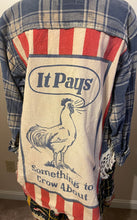 Load image into Gallery viewer, Something to Crow About Feed Sack & Kantha - Duster Shacket Jacket Shirt