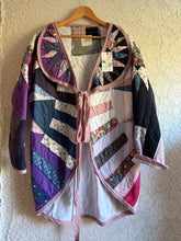 Load image into Gallery viewer, Mariner's Compass Moody Hues Purples Urban Quilt Jacket - Fits Large XL to 2X Oversized Plus