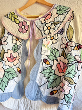 Load image into Gallery viewer, Stained Glass Pastel Quilt Vest Reversible with detached collar - Fits up to XLarge 1X