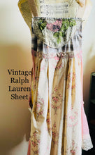 Load image into Gallery viewer, Pale Pink Shabby Chic Ralph Lauren Sheet Upcycle Apron - Smock