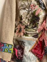 Load image into Gallery viewer, Upcycled Vintage Peacock Needlepoint Patchwork Tweed Blazer Jacket Ralph Lauren