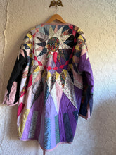Load image into Gallery viewer, Mariner's Compass Moody Hues Purples Urban Quilt Jacket - Fits Large XL to 2X Oversized Plus