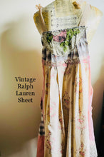 Load image into Gallery viewer, Pale Pink Shabby Chic Ralph Lauren Sheet Upcycle Apron - Smock