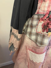 Load image into Gallery viewer, Seeds that Grow vintage feedsack upcycled flannel shirt - duster