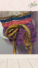 Load image into Gallery viewer, Khaki Upcycled Bobo Fringe Colorful Patchwork Jacket Lane Bryant PLUS CURVY