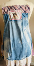 Load image into Gallery viewer, Vintage Blue Rose & Calico Kitten Textiles - Apron - Smock