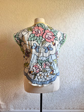 Load image into Gallery viewer, Stained Glass Pastel Quilt Vest Reversible with detached collar - Fits up to XLarge 1X