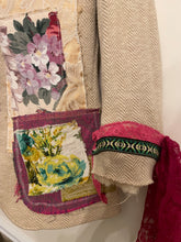 Load image into Gallery viewer, Upcycled Vintage Peacock Needlepoint Patchwork Tweed Blazer Jacket Ralph Lauren