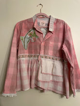 Load image into Gallery viewer, Linen Tree Scenic Vintage Dusty Pink Buffalo Check Upcycled Menswear Blouse Shirt