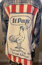 Load image into Gallery viewer, Something to Crow About Feed Sack & Kantha - Duster Shacket Jacket Shirt