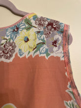 Load image into Gallery viewer, peach vintage Tablecloth yellow trim vest shirt