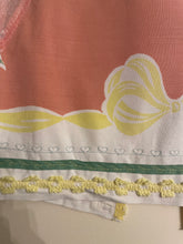 Load image into Gallery viewer, peach vintage Tablecloth yellow trim vest shirt
