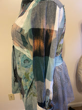 Load image into Gallery viewer, verdant scenic upcycled vintage flannel shirt - duster
