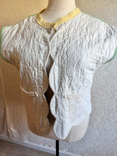 Load image into Gallery viewer, Stained Glass Pastel Quilt Vest Reversible with detached collar - Fits up to XLarge 1X