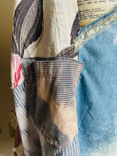 Load image into Gallery viewer, Vintage Blue Rose & Calico Kitten Textiles - Apron - Smock